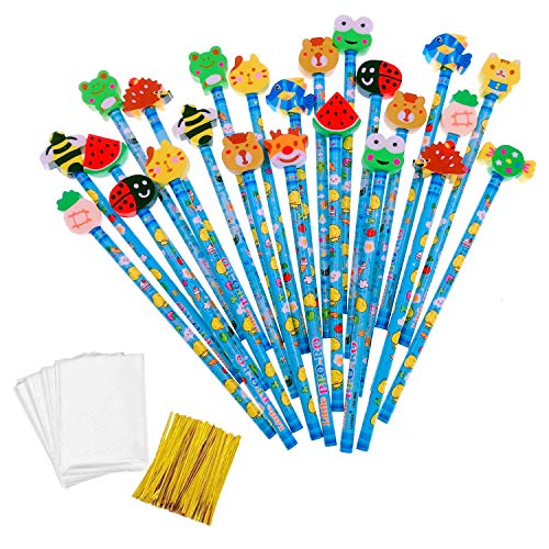 Jzk 24X Blu Grafite Matita In Legno Con Gomma Bomboniera Regalino Per Festa Bambini Compleanno Battesimo Comunione Regalo Compleanno Natale Per Bambin