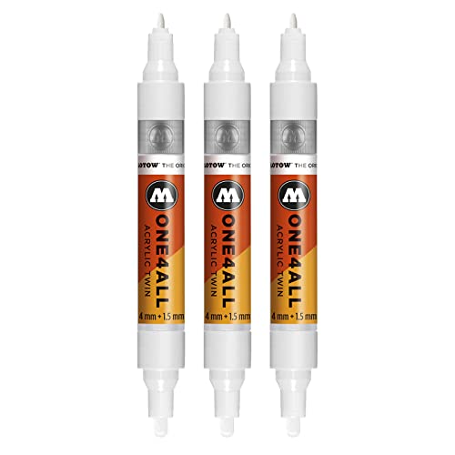Molotow Mo227411 One4All Acrylic Twin Marcatore, Colore Bianco, Confezione Da