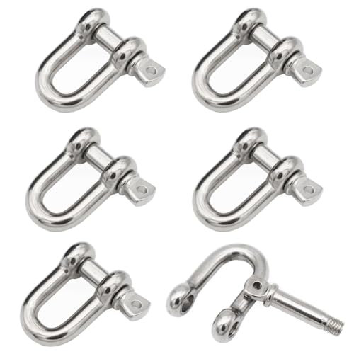 6 Pezzi M8 Grillo Acciaio Inox 304 Grillo Acciaio Inox A Vite Grillo Dritto Grillo Per Anello A D Grillo Dell'Ancora Grillo A Catena Per Collegamenti