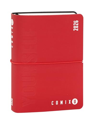 Comix U Yourself - Agenda Giornaliera Mini 2025-2026, Diario 16 Mesi, Con Copertina Morbida Termovirante, Elastico E 448 Pagine, Ideale Per La Scuola 