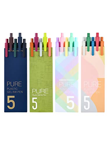 Kaco - Penne A Gel Retrattili, Punta Extra Fine (0,5 Mm)-20 Colori Assortiti, Ultima Versione