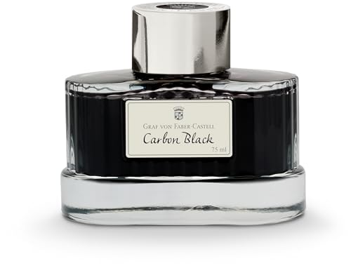 Graf Von Faber-Castell 141000 - Bicchiere D'Inchiostro Nero Carbone, 75 Ml, Inchiostro Indelebile In Un Elegante Calamaio