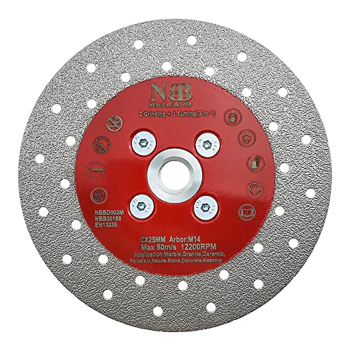 Nbb Disco Diamantato Sega Diamantata Disco Da Taglio Diamantato Multiuso Rettifica 3 In 1 Mola E Taglia In Granito Marmo Piastrelle Ceramica Porcellan