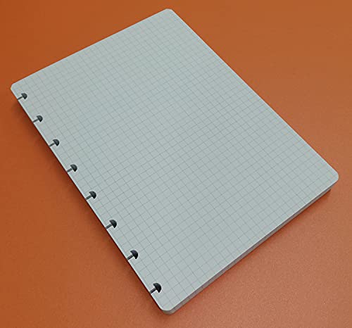 Refills Inserts For Disc Bound Planner Ricarica 100 Fogli (200 Pagine) Fori A T Forma Di Fungo - Din A5 14,5X20,5Cm. Quadretti 5 Mm.