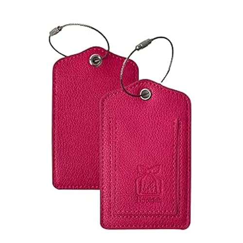 Etichetta Per Bagaglio In Pelle Pu Di Alta Qualità Bookjah Con Anello In Acciaio Inossidabile, Etichette Con Slot Per Indirizzo Nascosto, Durevole Per