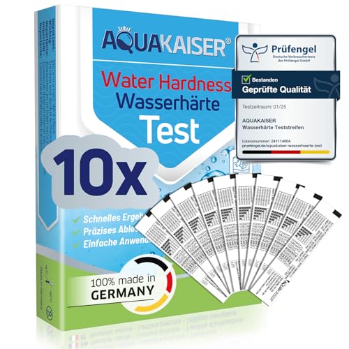 Test Durezza Acqua Gradi Francesi - 10 Strisce Reattive Confezionate Singolarmente - Test Per L'Analisi Dell'Acqua Di Casa, Stagni, Piscine, Acquari