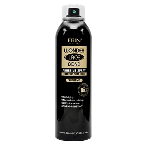 Ebin New York Ebin Wonder Lace Bond Adesivo Spray, Tenuta Estremamente Forte, Suprema, 180 Ml