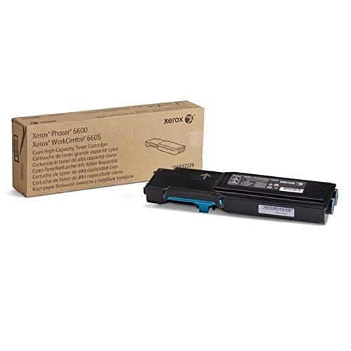 Xerox Genuine Phaser 6600 / Workcentre 6605 Ciano, Cartuccia Toner Ad Alta Capacità (6,000 Pagine) - 106R02229