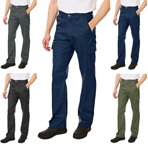 Lee Cooper Lcpnt205 Pantaloni Cargo Classici Da Lavoro Multitasche Per Uso Intensivo E Di Facile Manutenzione Da Uomo, Navy, 42W / 31L