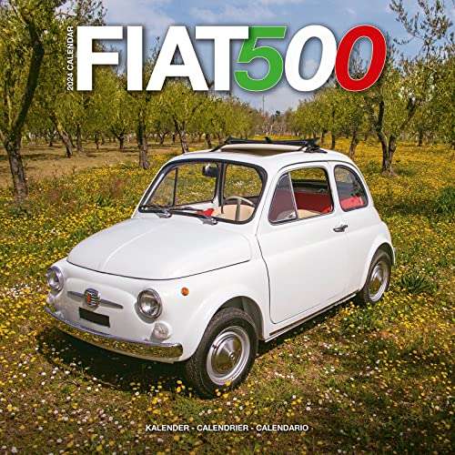 Fiat 500 Calendar 2024 | Square Car Wall Calendar - 16 Month