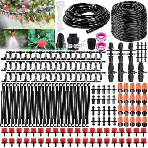 Kit Di Irrigazione A Goccia, 50M+8M Micro Drip Irrigation Kit Irrigazione Automatica Sprinkler Irrigazione Sistema Giardino Irrigazione Serra Sistema,