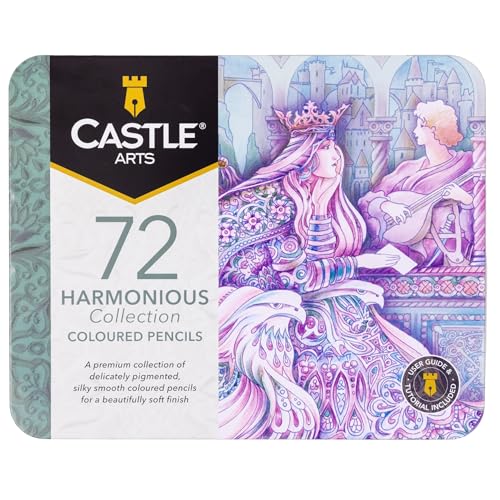 Castle Art Supplies Set Di 72 Matite Colorate Harmonious | Matite Colorate A Base Di Cera E Dal Nucleo Morbido Per Una Sfumatura Esperta | Palette Uni
