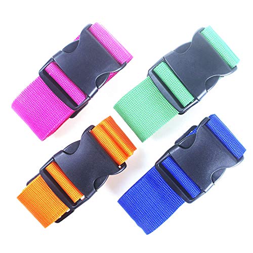 Angeek Packing Belt Adjustable Suitcase Luggage Straps Travel Buckle Baggage Tie Down Belt Travelling Case Box Binding Belt(4 Pcs)