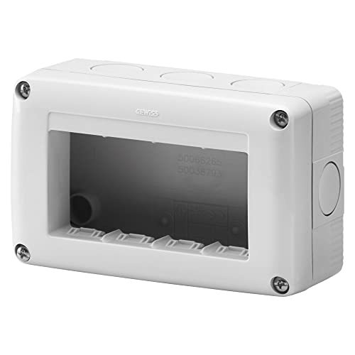 Gewiss - Gw27004Dy Contenitore Per Apparecchi System, Protetto, 4 Posti, Ral 7035, Ip40, Grigio