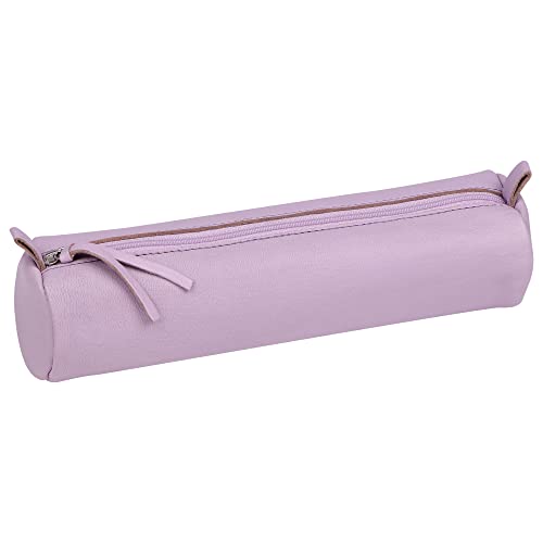 Clairefontaine 410149C -Astuccio Per La Scuola Rotondo Lilla Ø5,5X22 Cm In Vero Cuoio D'Agnello I Articoli Per La Scuola I Astuccio Per Matite Colorat