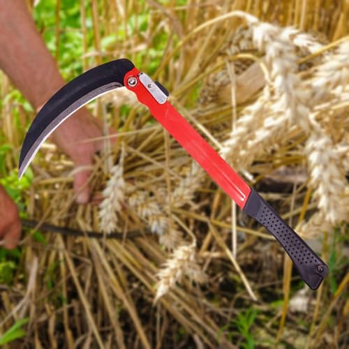 A2Zworld Falce Pieghevole 39Cm, Giardinaggio Multiuso, Falce Da Erba Per Diserbo, Falce Di Sicurezza Portatile Per Escursionismo Di Emergenza, Attrezz