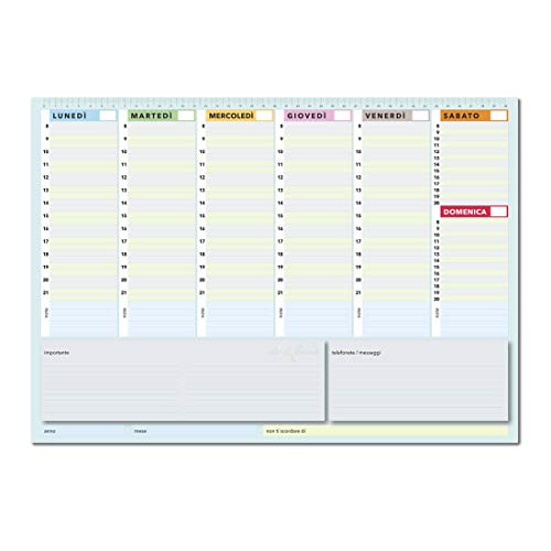 True Colors Limited Edition - Planner Settimanale 42X30 - Agenda Planner Da Tavolo Senza Data