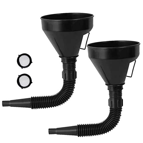 2 Pezzi Imbuto Per Carburante, Imbuto Con Filtro Per Gasolio, Imbuto Per Benzina, Imbuto Serbatoio Diesel, Imbuto Per Rabbocco Carburante Con Tubo Fle