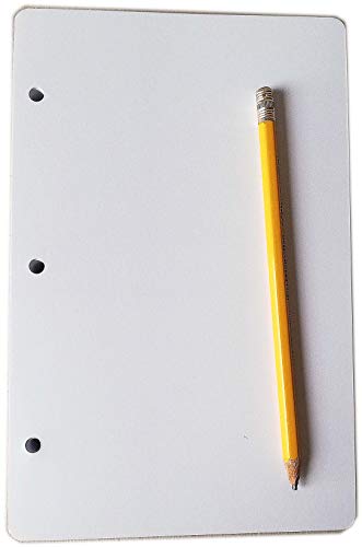 Refill Ricarica 200 Fogli - 3 Fori - Us Half Letter Size 5,5X8,5" 140X216Mm, Carta Fsc Bianca Spessa 120Gr 3-Holes