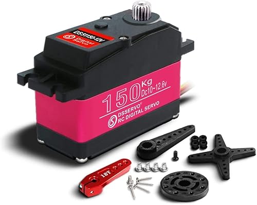 Yunique Green-Clean-Power - Servomotore Ds51150 12V 150Kg | Per Robotica E Modellismo | Alta Coppia 173Kg-Cm, Velocità 0.19 Sec/60° | Ideale Per Camio