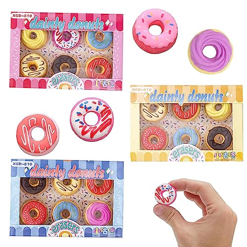18 Pezzi Forma Di Cibo Gomme, Gomme Da Cancellare Ciambella, Gomme Da Cancellare Per Bambini, Per Cancellare Scuola Festa Di Compleanno Festival Capod