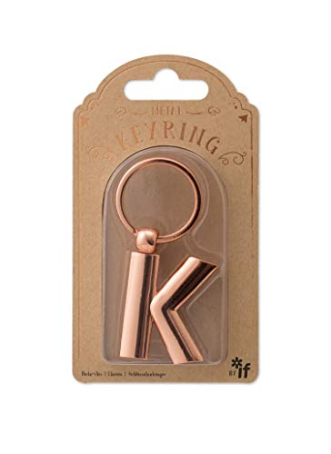 If Portachiavi In Metallo Con Lettere Dell'Alfabeto Personalizzate, Oro Rosa, K