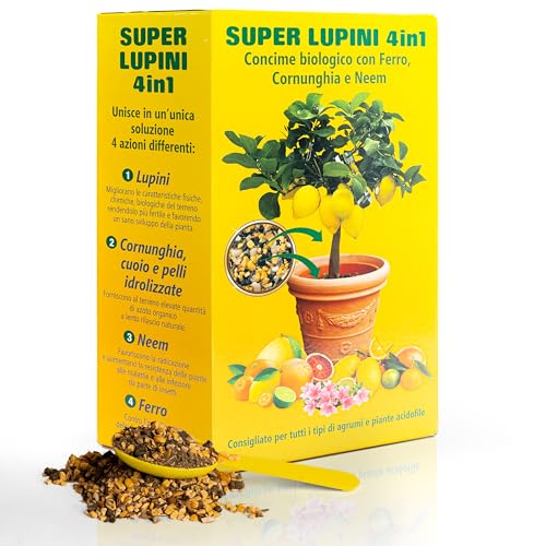 Savini Vivai Concime Agrumi Super Lupini Macinati 4 In 1 Fertilizzante Biologico Per Tutte Le Piante Per Abbondante Produzione Come Limoni Mandarini A