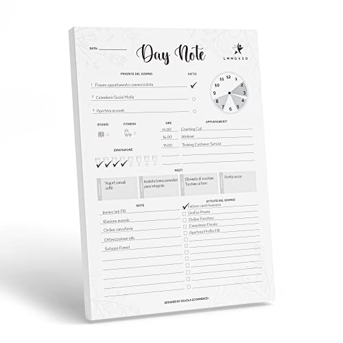 Daily Planner Day Note - Agenda 2025 Giornaliera - To Do List Planner A4 Con 60 Fogli A Strappo - Pianifica Le Tue Giornate Per Migliorare La Tua Vita