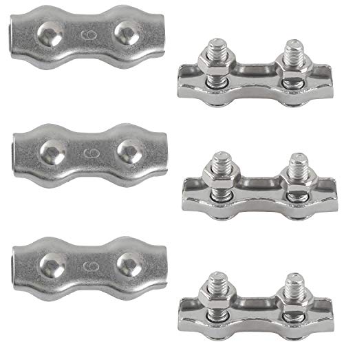 M6 Morsetto Duplex Morsetto Cavo A Fune Acciaio Inox 304 Fune Metallica Clip 2 Bulloni Per Cavi Per Funi Filo Stendibiancheria Per Esterno Fisse Vele