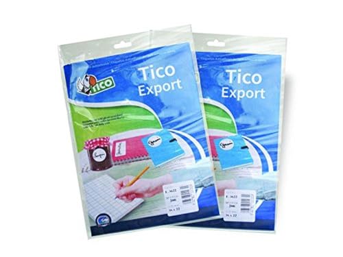 Tico Etichette Adesive Bianche In Bustina, 75X56Mm, 4 Etichette Per Foglio, Adesivo Permanente, Scrivibili A Mano, 10 Fogli