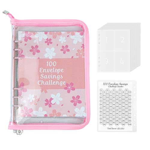 Risparmia Il Denaro Challenge, 100 Envelope Challenge, Challenge Del Risparmio, 100 Giorni Budget Planner, Raccoglitore Soldi Per Risparmi Con Cernier