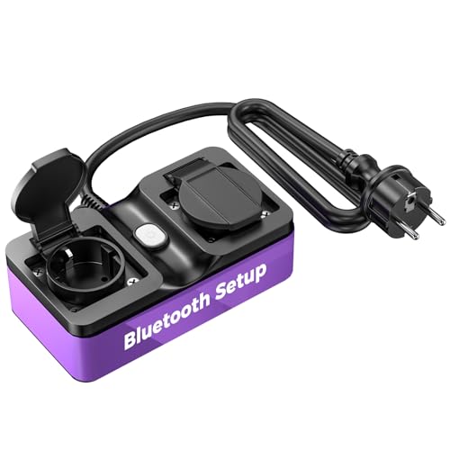 Refoss Presa Intelligente Wifi Esterna, Presa Smart Bluetooth Per Esterni Con 2 Uscite, Presa Esterna Impermeabile Ip44 Compatibile Con Alexa E Google