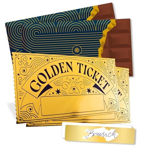Biglietto D’Oro Buono Regalo A Grattar: 2X Biglietto Dorato Golden Ticket – Crea Il Tuo Biglietto Personalizzabile – Carta Regalo Personalizzata Per C