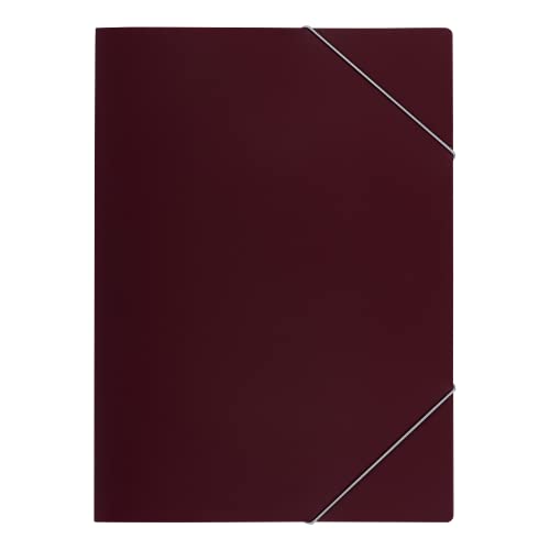 Elba 33490Bx - Cartellina Con Elastico Angolare, In Polipropilene, 0,05 Mm, Per Circa 50 Fogli In Formato Din A4, 10 Pezzi, Colore Bordeaux