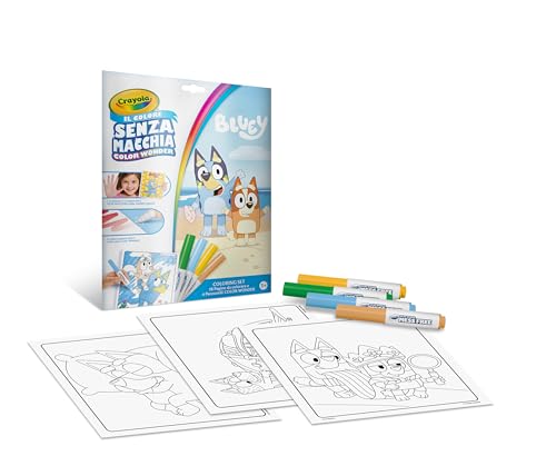 Crayola - Color Wonder, Coloring Set Con 18 Pagine Da Colorare E 4 Pennarelli Senza Macchia, Soggetto Bluey, Attività Creativa Per Bambini, Età 3,4,5