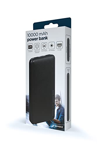 Gembird Power Bank 10.000 Mah 2X Usb Nero