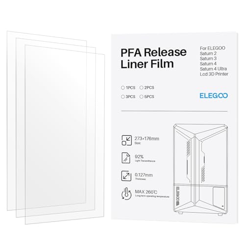 Elegoo Pfa Fep V2.0 Pellicola Di Rilascio 3 Pezzi Parti Di Ricambio Per Stampante 3D Elegoo Saturn 2/Saturn 3/Saturn 4/Saturn 4 Ultra 273 X 176 Mm, Sp