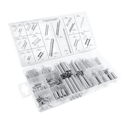 Kasanni 200 Pezzi Molle Compressione Kit Molle Assortite Molle Di Trazione In 20 Misure Viene Fornito In Una Pratica Scatola Per Riporre Attrezzi Ed E