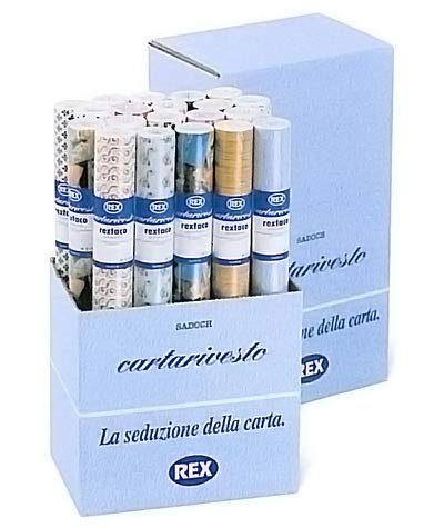 Rotolo Cartarivesto 49X300Cm Giglio Blu Adesivo Rextaco