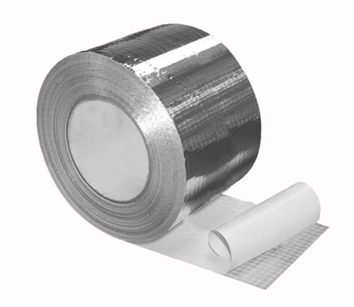 Novanetus Alu Taz Nastro Adesivo In Alluminio Rinforzato Con Rete 100Mm X 50M Per Sistemi Di Ventilazione E Aria Condizionata, Nastro Adesivo Rinforza
