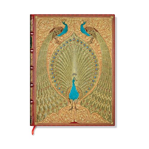 Paperblanks | I Pavoni Di Hafez | Sangorski & Sutcliffe | Diari A Copertina Rigida | Ultra | Righe | Chiusura Con Fascia Elastica | 144 Pg | 120 Gsm
