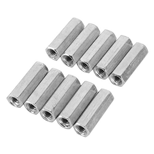Akozon Distanziali Dadi 10Pcs Dado A Stelo Lungo Esagonale Dado A Manicotto Esagonale Distanziali Filettati(M6*30)