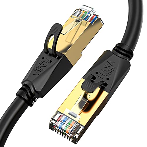 Hasa Zone Cavo Ethernet Cat 8 2 Metri, Cavo Di Rete Patch Ethernet 40Gbps 2000Mhz Alta Velocità Cavo Lan Con Spina Rj45 Per Smart Tv, Box, Pc, Router,