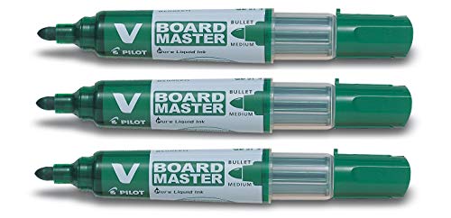 Pilot V Boardmaster Begreen - Set Di 3 Evidenziatori, Colore: Verde