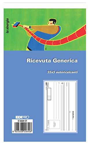 Edipro - E5564Ct - Blocco Ricevuta Generica 33X3 Autoricalcante F.To 9,9X17
