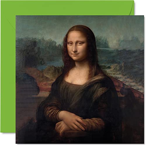 Biglietti Di Auguri Classici Di Leonardo Da Vinci Donne E Uomini – Mona Lisa Famoso Biglietto Di Auguri Astratto Papà Mamma Zio Nonno Nonno 145Mm Oper