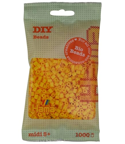 Hama Midi Bio Beads Bag | Circa 1000 Perline Fusibile | Decorazione A Mosaico Arti E Mestieri Per Bambini Creativi Dai 5 Anni In Su | Giallo