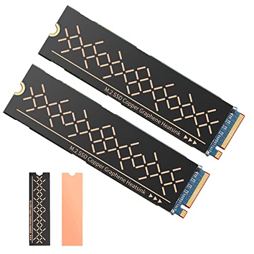 Dolder Dissipatore Di Calore In Rame Heatsink Thermal Pad Con Copertura Completa Del Rivestimento In Grafene Per M.2 2280 Ssd -2 Pezzi