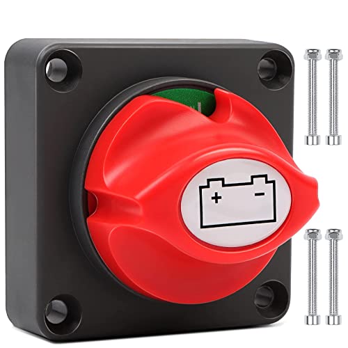 Interruttore Stacca Batteria 12V-48V, Interruttore Di Sconnessione Della Batteria 300A Battery Isolator Master Switch Batteria Per Camper, Yacht, Barc