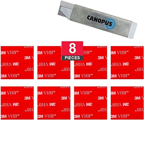 Canopus Premium Nastro Biadesivo Extra Forte Trasparente 4910 (38Mm, 8Pz) Impermeabile Tamponi Adesivi, Nastro Biadesivo Pad, Biadesivo Tampone Per Au